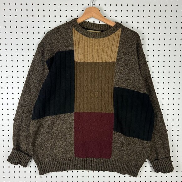 MunsingWear Other - Munsingwear Brown Chunky Knit Sweater Large Grandpa 90s Checkered SOFT Vintage
